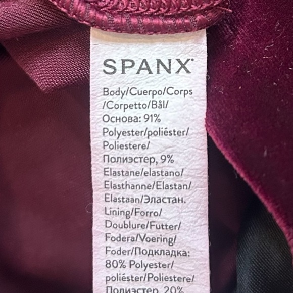 SPANX Red Velvet High Waisted Leggings- Power Waistband- Rich Burgundy- Small - Picture 13 of 16